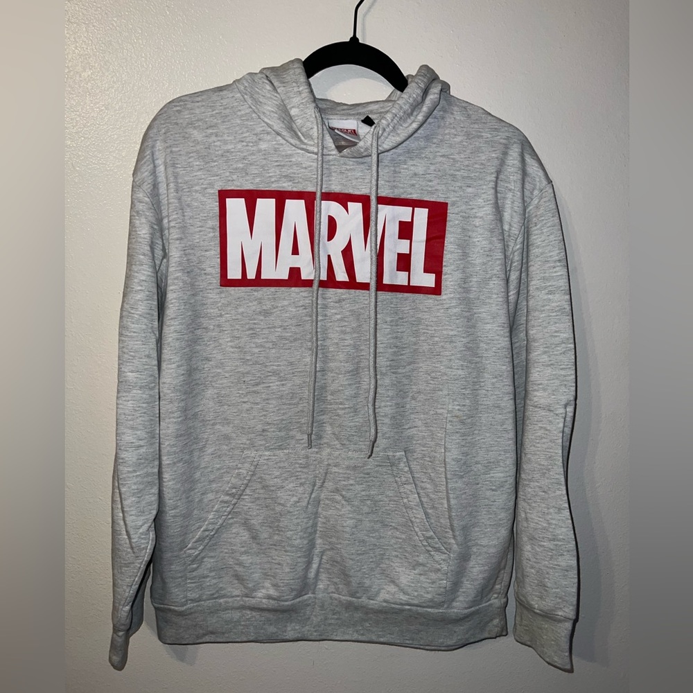Men's Disney Marvel Logo Character Hoodie - Gray
